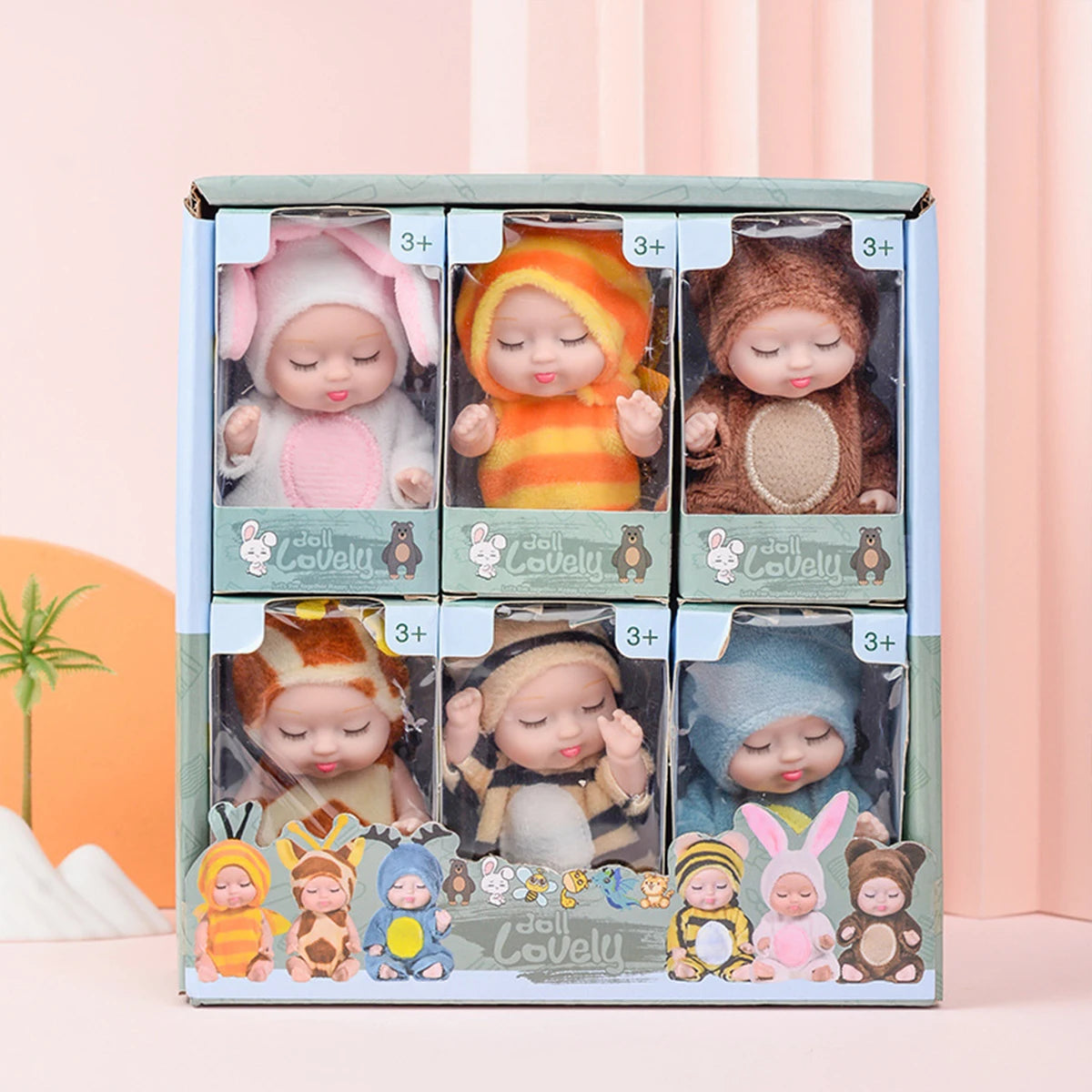Mini Reborn Baby Dolls in Animal Costumes – Cute Collectible Set