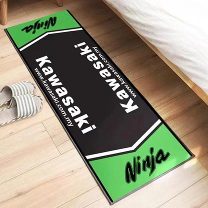 Kawasaki Motorcycle Area Rug Anti-Slip Floor Mat for Garage & Home Decor