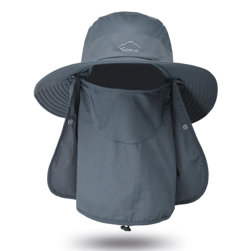 Fishing Sun Hat with Neck Flap – Outdoor UV Protection Wide Brim