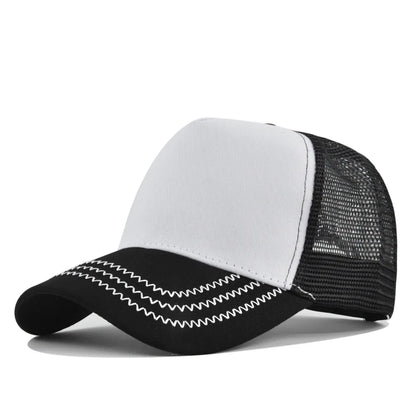 Custom Logo 5-Panel Mesh Trucker Baseball Cap – Men & Women