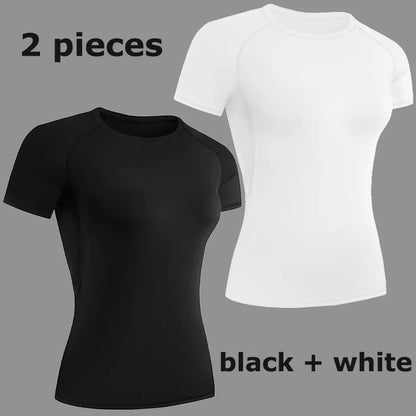 Women's Compression Athletic T-Shirt – Short Sleeve Quick Dry Workout Top