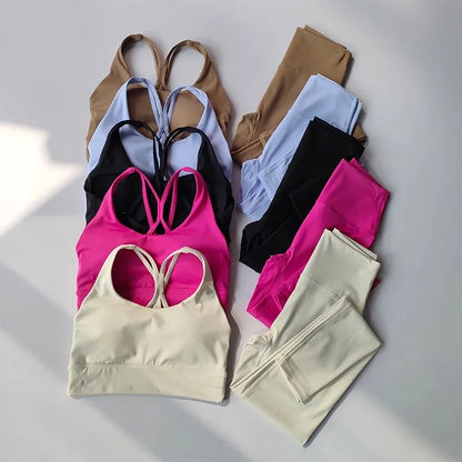 Women's 2-Piece Yoga Set Sports Bra and High-Waist Leggings