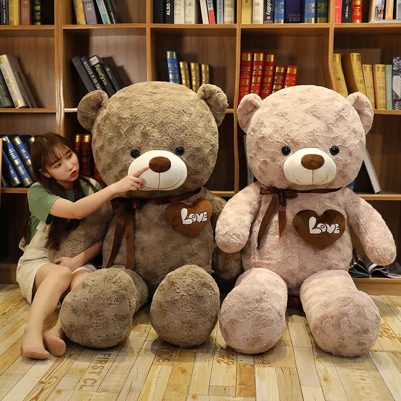 Teddy Bear Love Plush Pillow – Soft Stuffed Animal Gift 23.6in