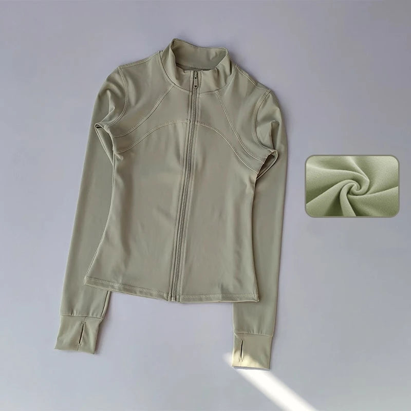 Women's Full-Zip Yoga Sports Jacket – Standing Collar Running Top