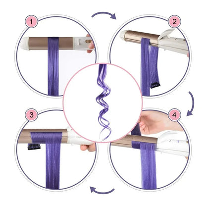 Clip-In Hair Extensions 22 Inch Straight Synthetic – Rainbow Colors