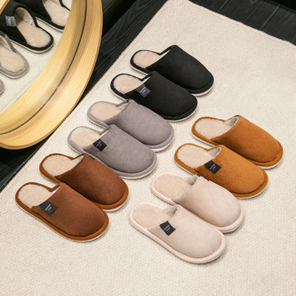 Trend Winter Couple Indoor Non-Slip Men Women Flip Flops Warm Slippers Home Slides Casual Bedroom
