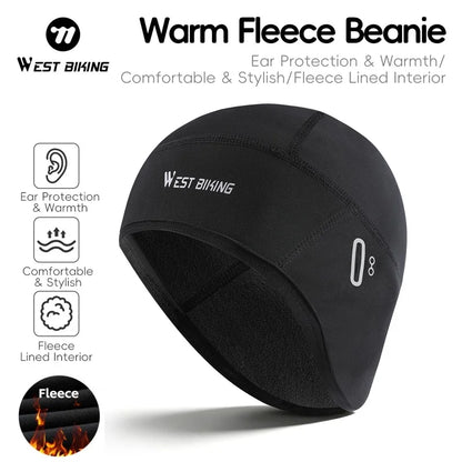 Winter Cycling Cap – Windproof Thermal Fleece Beanie with Ear Protection