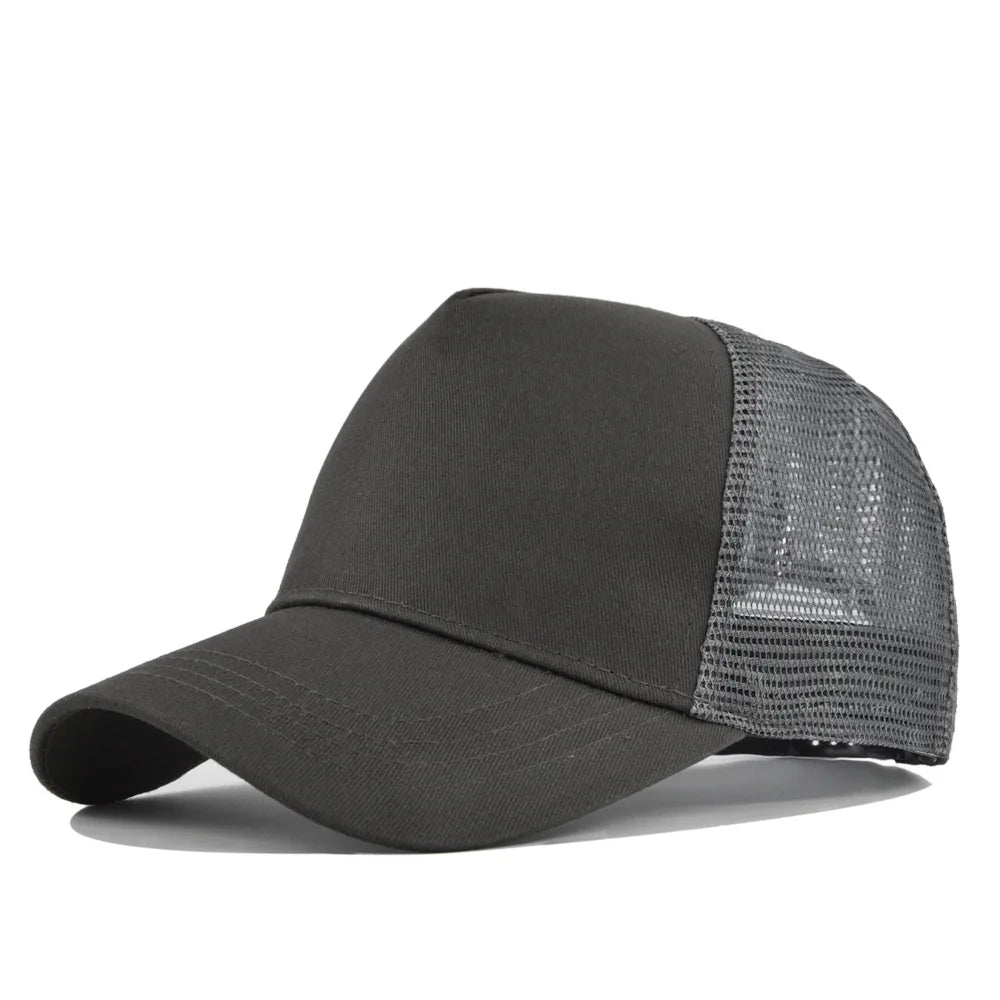 Custom Logo 5-Panel Mesh Trucker Baseball Cap – Men & Women