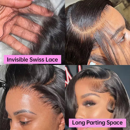 Short Bob Lace Front Wig Human Hair – Loose Body Wave 13x4 HD Lace 200% & 250% Density