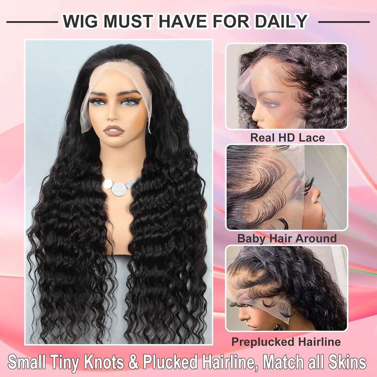 Deep Wave Lace Front Wig - HD Lace Human Hair Curly Wig