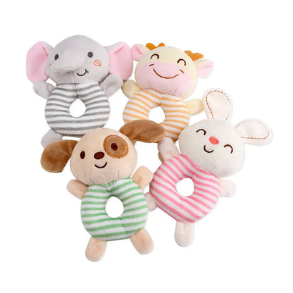 Baby Rattle Toy – Soft Plush Cartoon Animal Hand Ring for Newborns