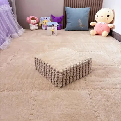 Interlocking Foam Floor Tiles Plush Puzzle Play Mat 10pcs 11.8x11.8in