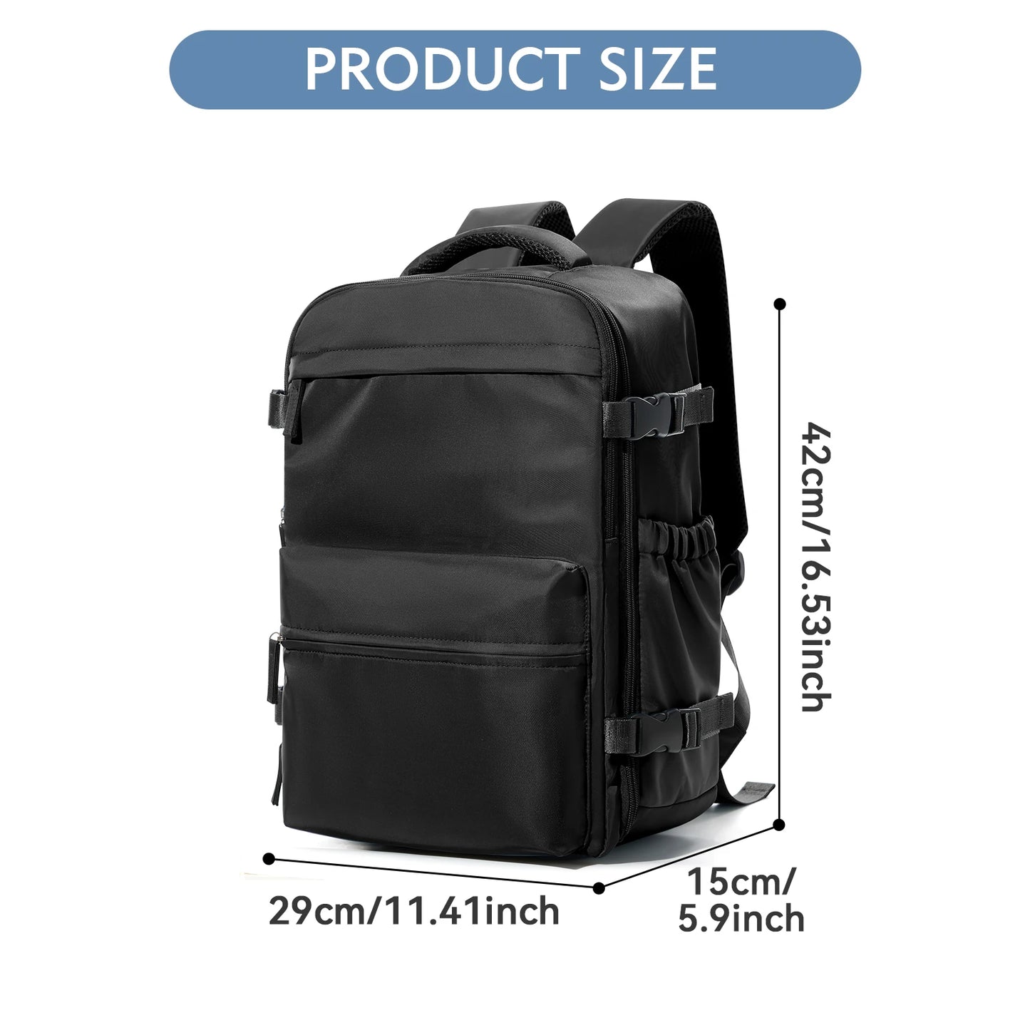 Vacuum Compression Travel Backpack – Large Capacity Expandable Laptop Bag for Men & Women