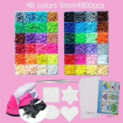 Hama Beads Kit – Fuse Bead Set with Pegboards & Iron