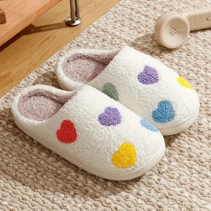 Ladies Soft Sole Slippers Winter Warm Anti-Slip Home Comfortable Poop Texture Women - Soft