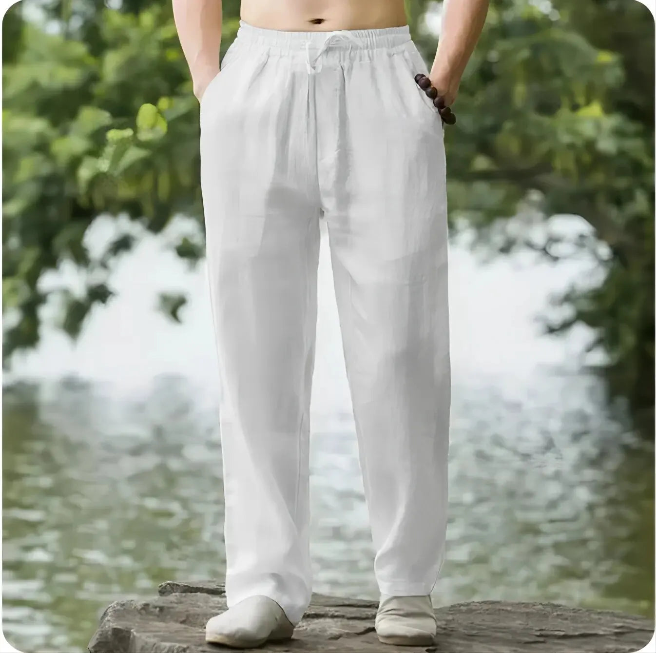 Men's Cotton Linen Casual Pants – Loose Fit Joggers