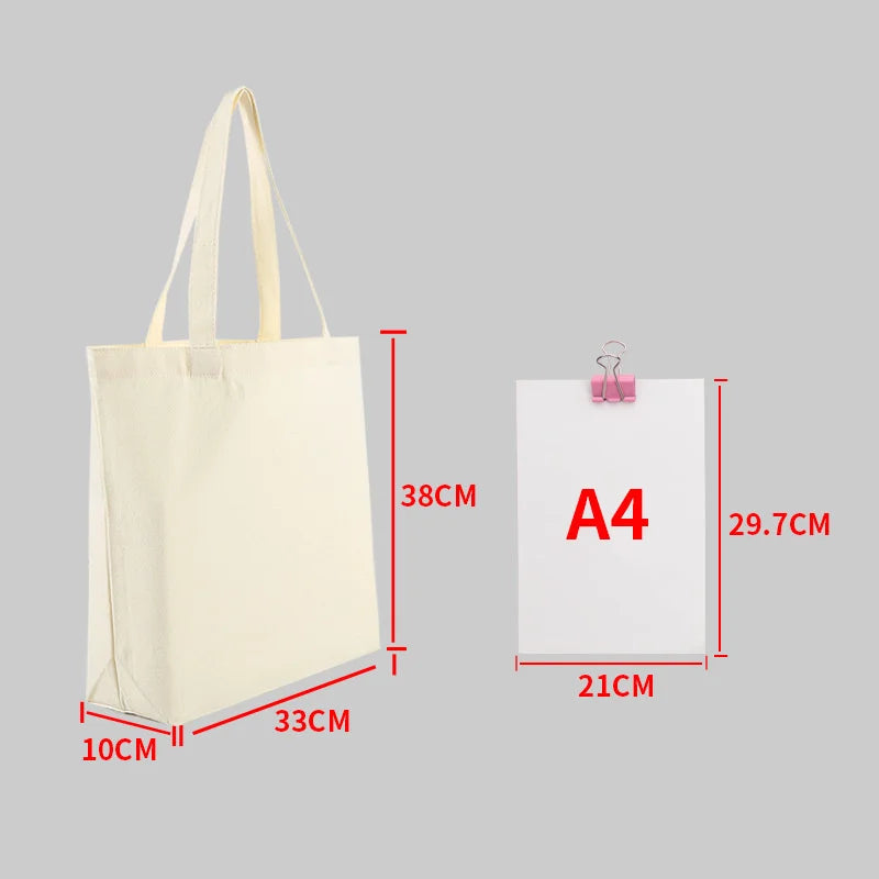 Canvas Tote Bag – Large Capacity Eco-Friendly Reusable Cotton Shoulder Bag
