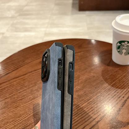 Matte Leather Silicone Case Iphone 14 Plus 12 13 Mini 11 16 15 Pro Max 17 Promax Lens Protection
