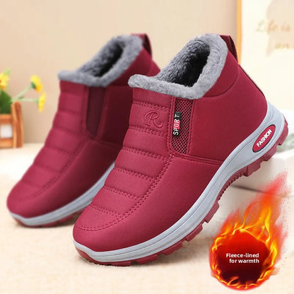 Women's Waterproof Snow Boots – Plush-Lined Warm Ankle Boots