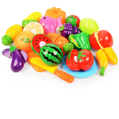 Kids Cutting Fruits & Vegetables Pretend Play Kitchen Set