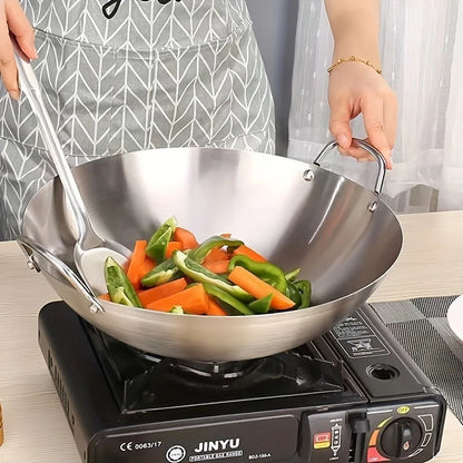 Stainless Steel Wok with Dual Handles – Uncoated