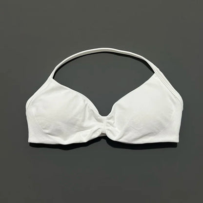 Women's Strappy Sports Bra – Padded Push-Up Gym Top