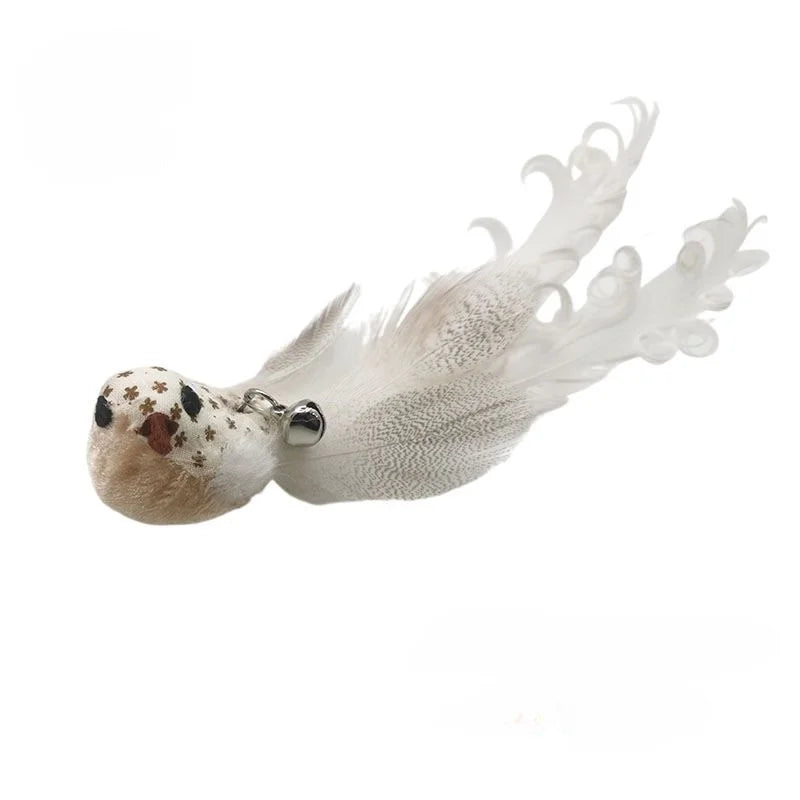 Suction Cup Bird Feather Cat Wand Toy – Interactive Kitten Hunting Toy with Bell