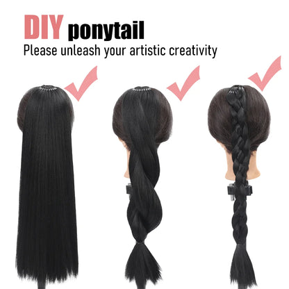 Synthetic Headband Wig Straight Long Hair 18-32 Inch Multiple Colors