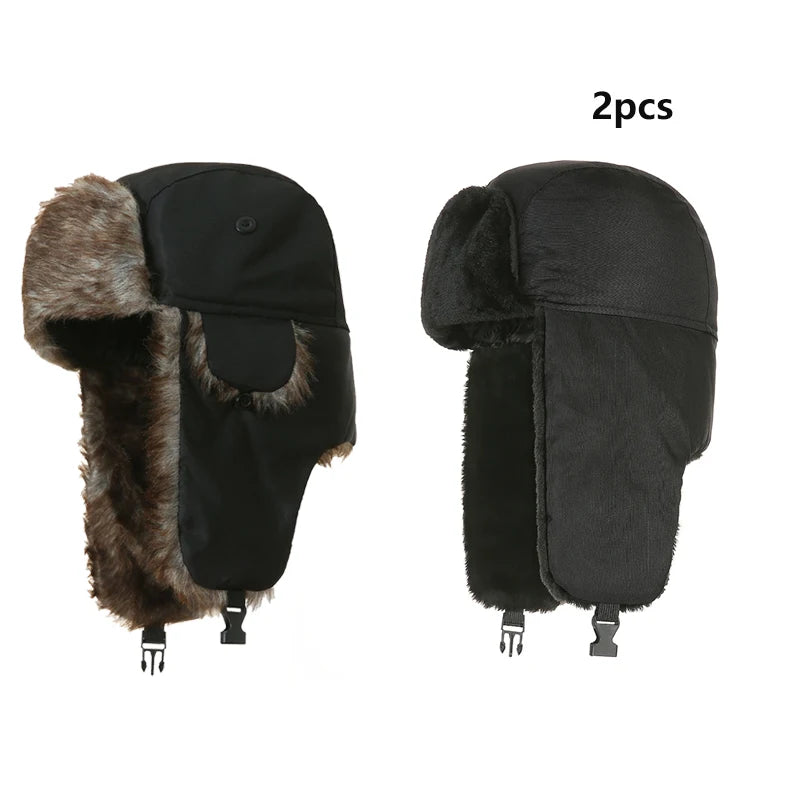 Men's Winter Trapper Hat with Faux Fur Earflaps