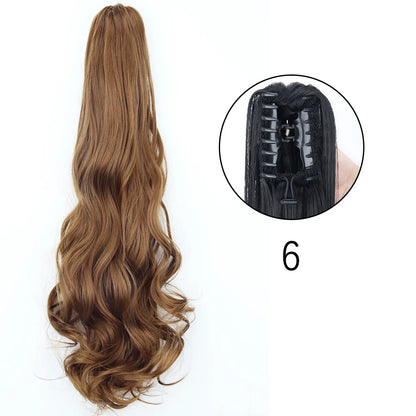 Synthetic Long Straight Claw Clip Ponytail Hair Extensions 24inch Heat Resistant Pony Tail Piece