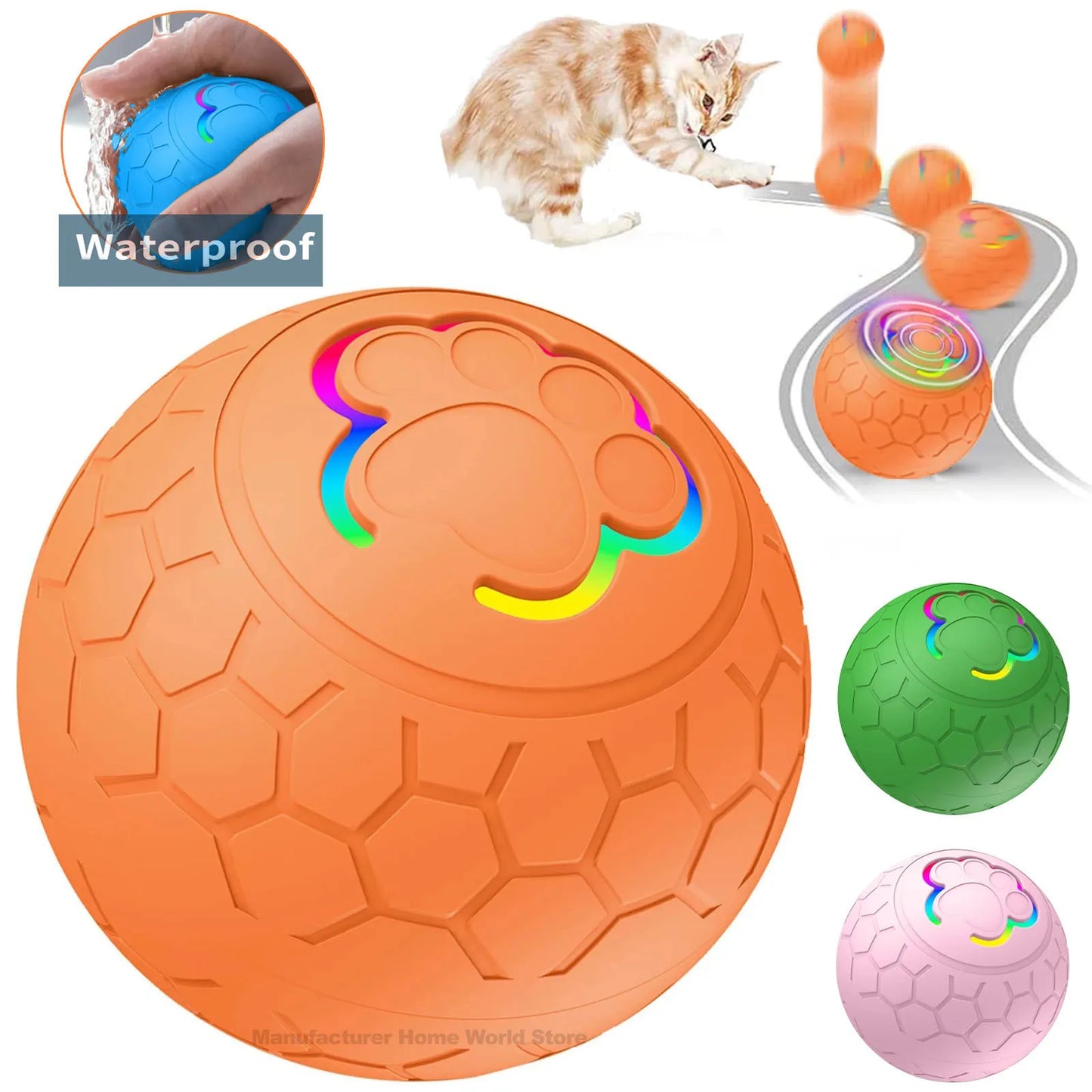 Smart Interactive Dog & Cat Toy Ball with RGB Lights