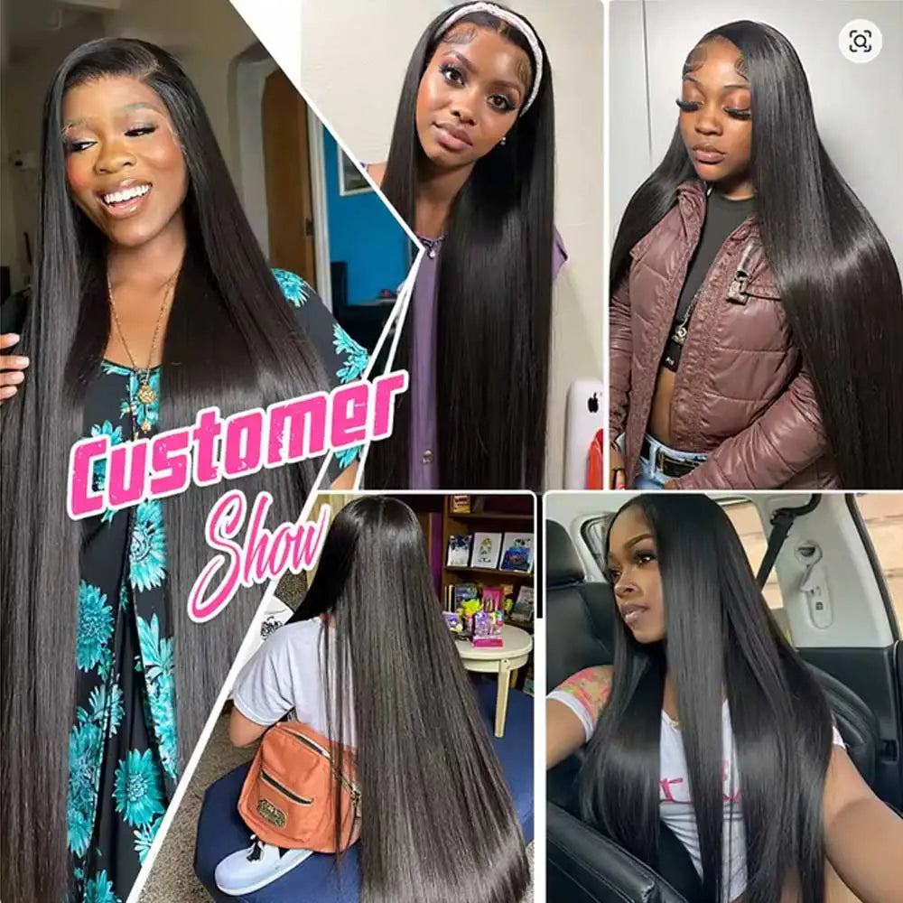 HD Lace Front Straight Human Hair Wig – 13x4 13x6 5x5 Glueless, 16–42 Inch