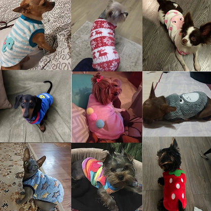 Winter Dog Vest Sweater for Small Dogs & Cats – Warm Flannel Jacket