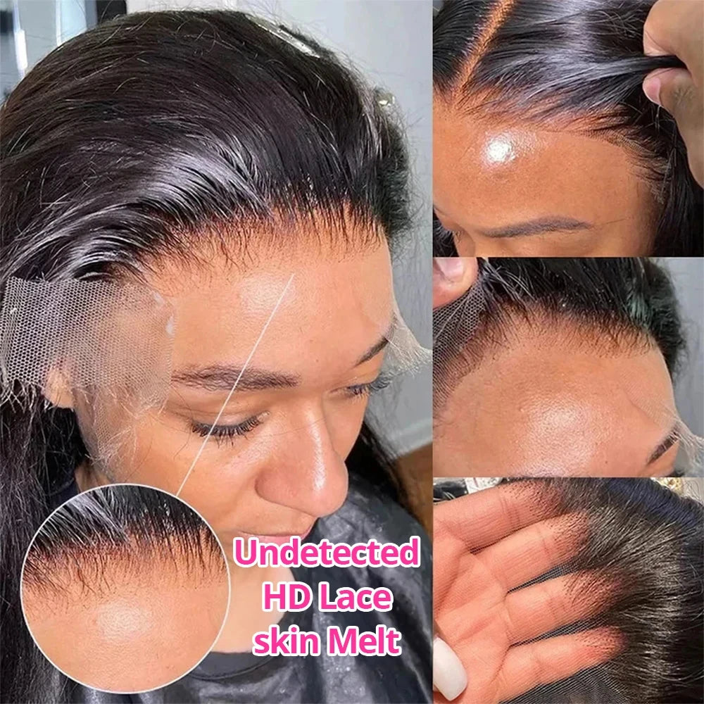 HD Lace Front Wig Human Hair 200% 250% Density Brazilian Straight
