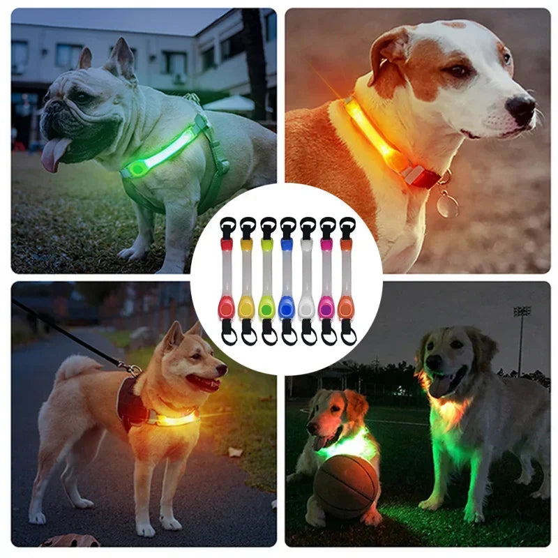 LED Dog Safety Light Pendant – Waterproof Glowing Collar Clip