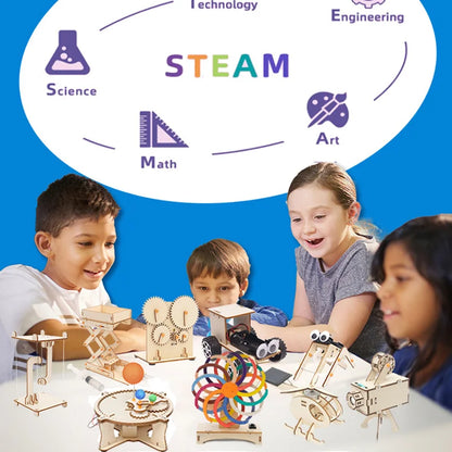 DIY STEM Science Experiment Kit for Kids – Handmade Assembly Model Toy (32 Designs)