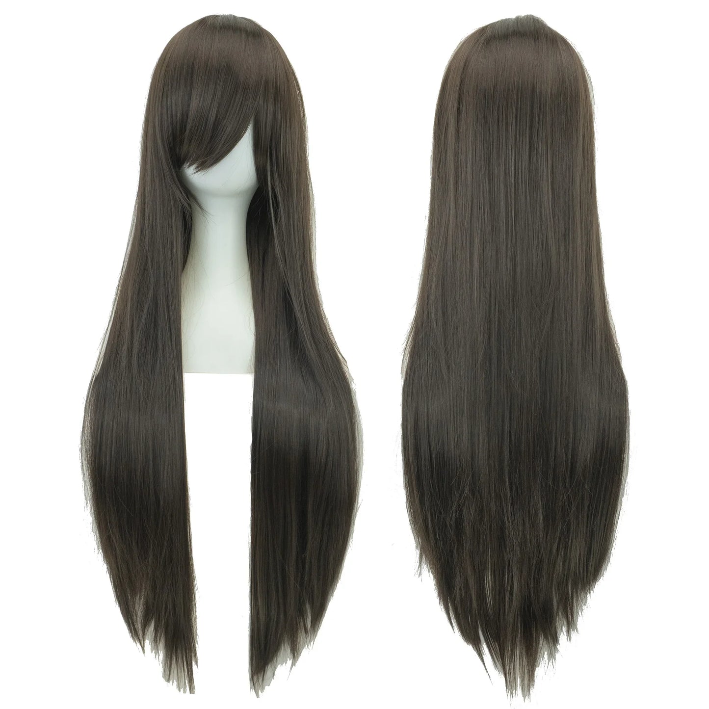 Soowee Long Synthetic Hair White Purple Cosplay Wigs Party Black Straight Wig Hairpiece Women