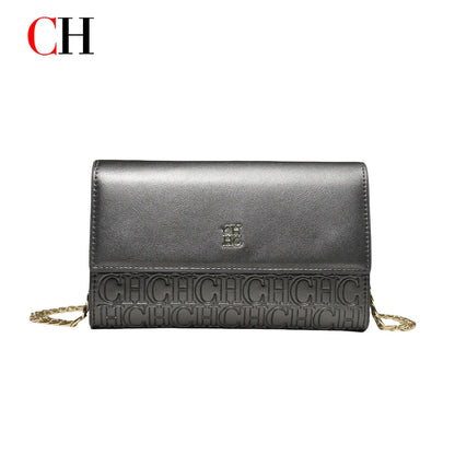 Women's Chain Crossbody Bag – Letter Print PU Leather Flap Shoulder Purse