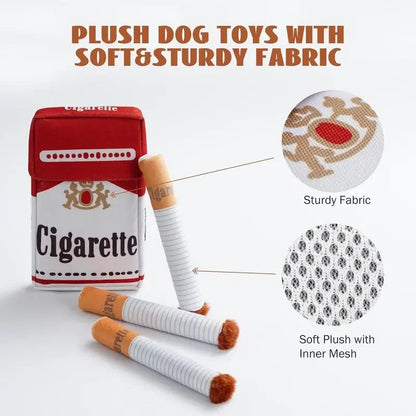 Cigarette Design Plush Dog Toy – Funny Interactive Chewing Toy for Pets