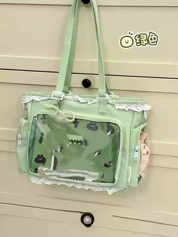 Anime Ita Bag Large Shoulder Crossbody Bag with Clear Window