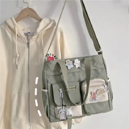 Canvas Crossbody Tote Bag for Women – Cute Shoulder Messenger Bag