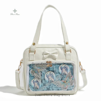 Cute Bow Ita Bag – Transparent DIY Badge Crossbody