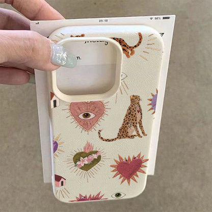 Iphone 16 15 14 13 12 11 17 Pro Max Plus Case Personalized Leopard Lichee Pattern Silicone Cover Xs