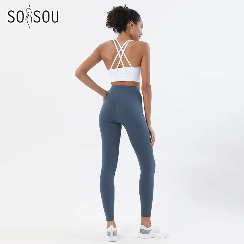 Women's Nylon Yoga Set – Sports Bra & Leggings 2-Piece