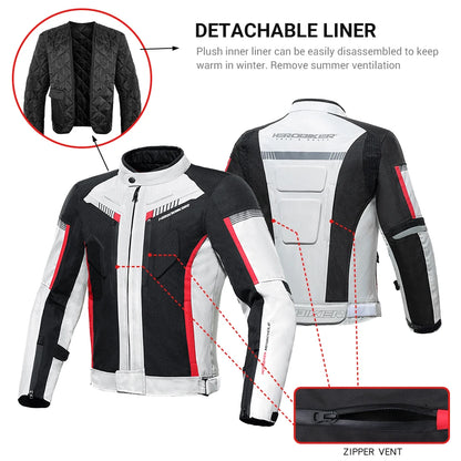 Herobiker Waterproof Motorcycle Jacket & Riding Pants Set with EVA Protection