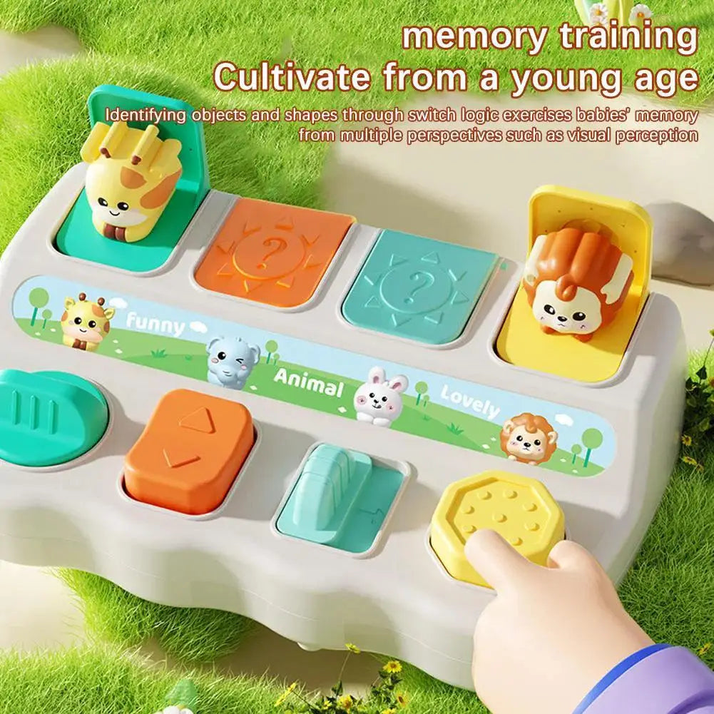 Montessori Pop-Up Animal Toy – Sensory Learning Box for Babies
