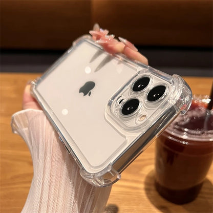 Luxury Shockproof Transparent Case Iphone 17 16 15 14 13 12 11 Pro Max 16e 7 8 Plus Bumper Cases