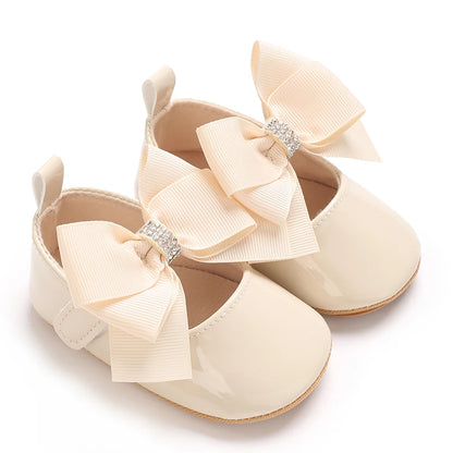 Baby Girl Bow Shoes – Soft Sole Princess Flats