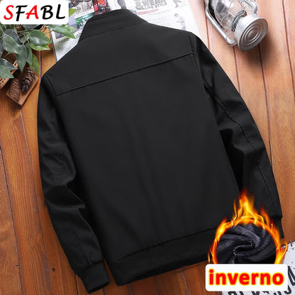 Men's Fleece-Lined Lapel Jacket – Warm Business Casual Coat
