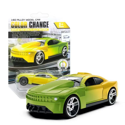 Color-Changing Die-Cast Racing Car Toy – 1:64 Pull Back Model